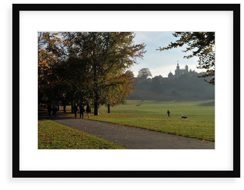 Autumnal image of the Royal Observatory Greenwich including, Flamsteed House, Peter Harrison Planetarium & Altazimuth building in the park by National Maritime Museum