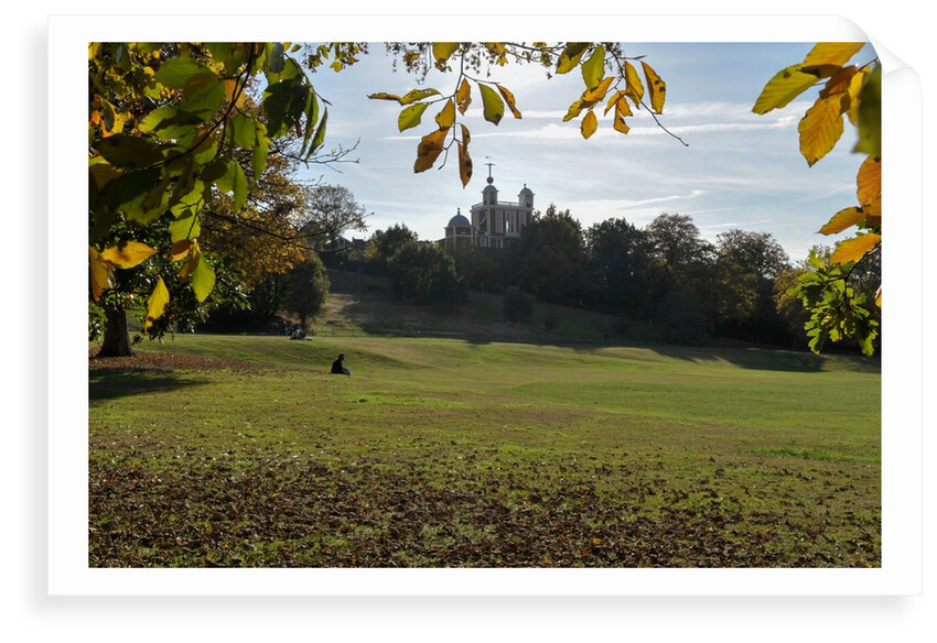 Autumnal image of the Royal Observatory Greenwich including, Flamsteed House, Peter Harrison Planetarium & Altazimuth building and the park by National Maritime Museum