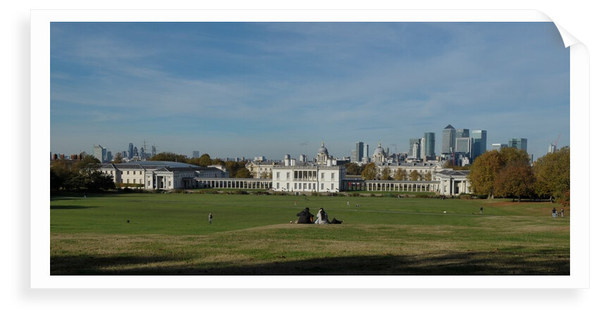Autumnal image of the Queens House in Greenwich including a view from General Wolfe statue & the park by National Maritime Museum