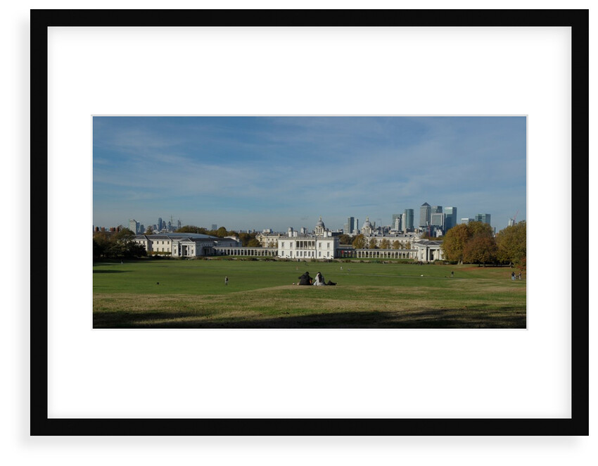 Autumnal image of the Queens House in Greenwich including a view from General Wolfe statue & the park by National Maritime Museum