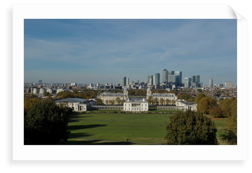 Autumnal image of the Queens House in Greenwich including a view from General Wolfe statue & the park by National Maritime Museum