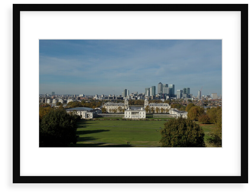 Autumnal image of the Queens House in Greenwich including a view from General Wolfe statue & the park by National Maritime Museum