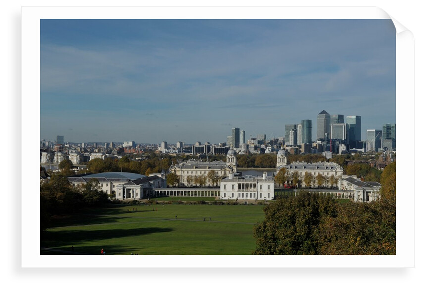 Autumnal image of the Queens House in Greenwich including a view from General Wolfe statue & the park by National Maritime Museum