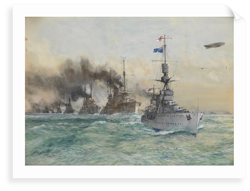 HMS 'Cardiff' leading the German fleet to surrender, 1918 by Charles Dixon