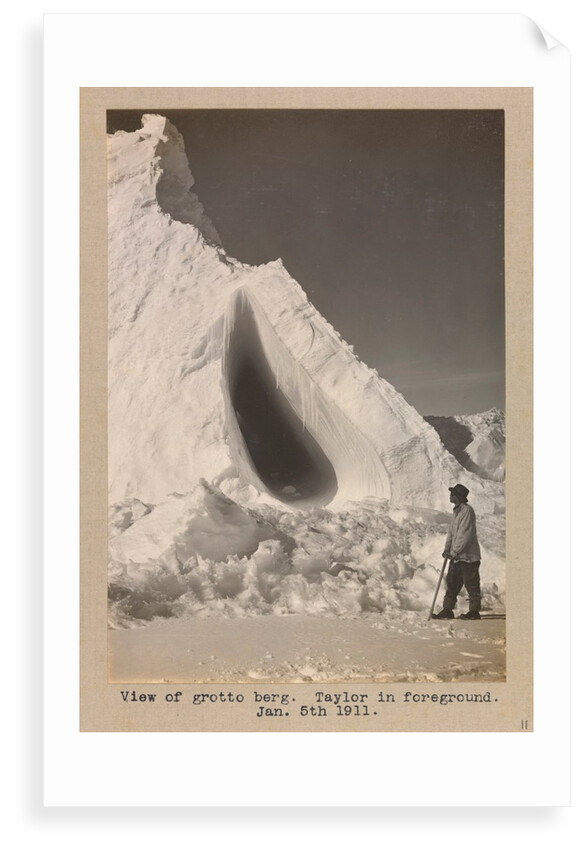 Grotto berg with Taylor in the foreground by Herbert George Ponting