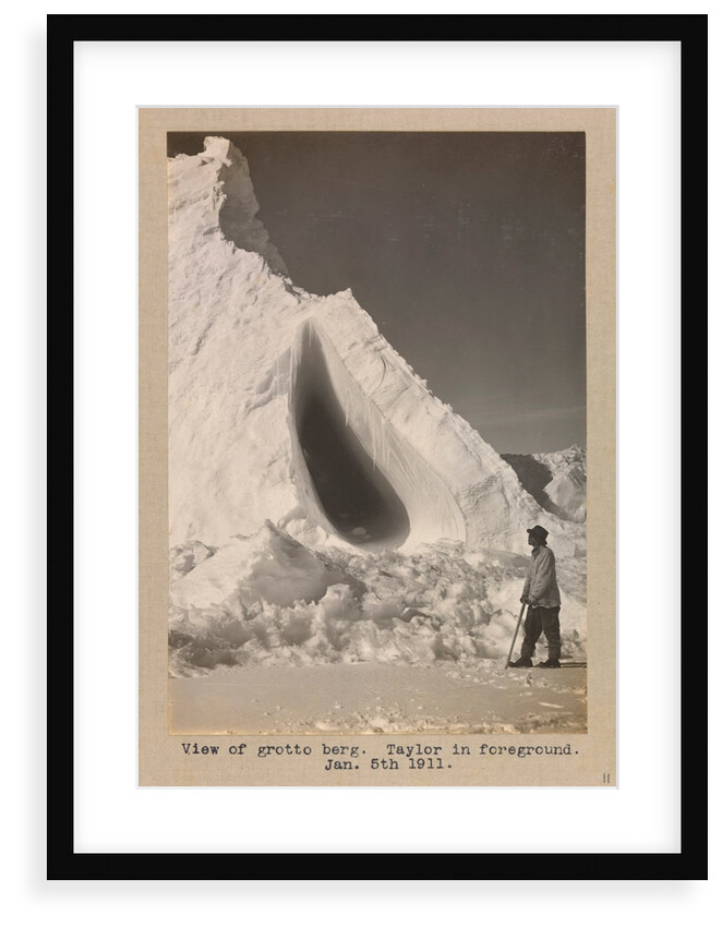 Grotto berg with Taylor in the foreground by Herbert George Ponting