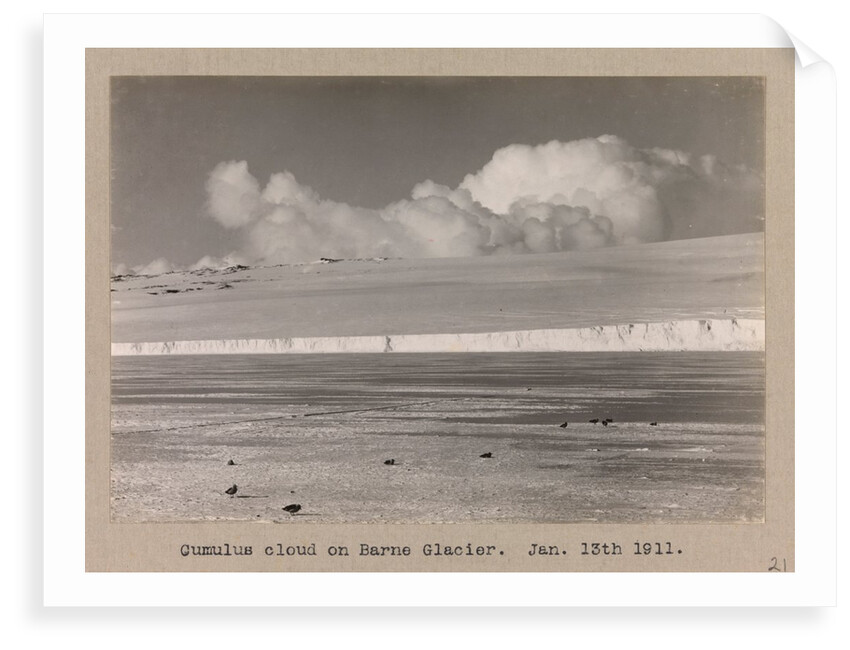 Cumulus clouds over the Barne Glacier by Herbert George Ponting