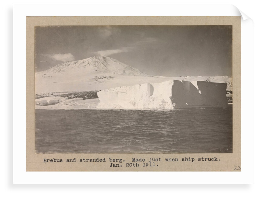 Erebus and stranded berg. Made just when ship struck. by Herbert George Ponting