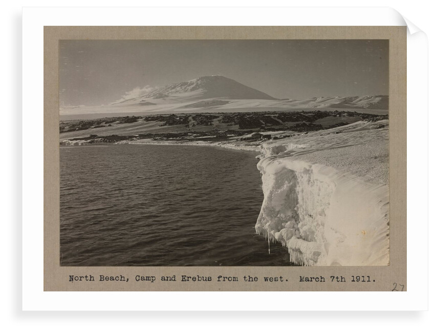 North Beach, Camp and Erebus from the west by Herbert George Ponting