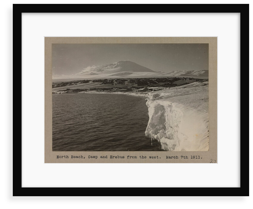 North Beach, Camp and Erebus from the west by Herbert George Ponting