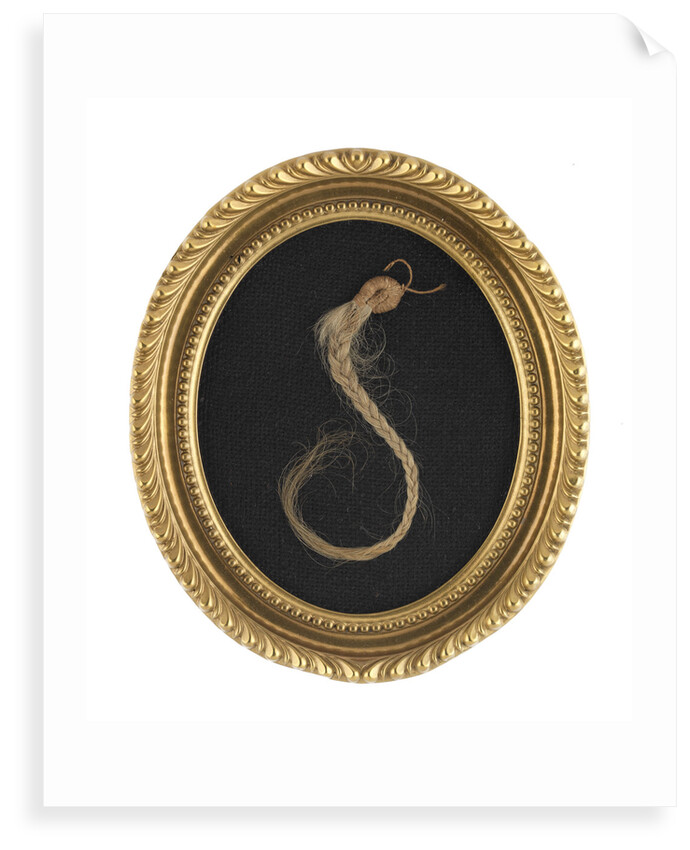 Framed and bound pigtail of John Adams by Unknown