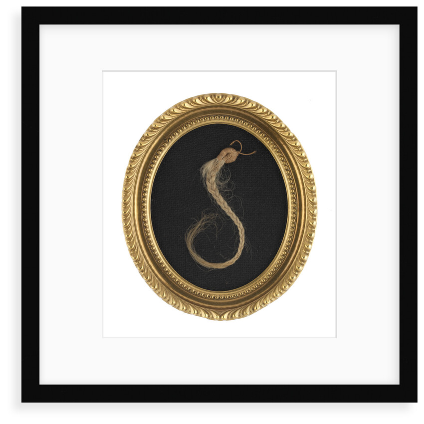 Framed and bound pigtail of John Adams by Unknown