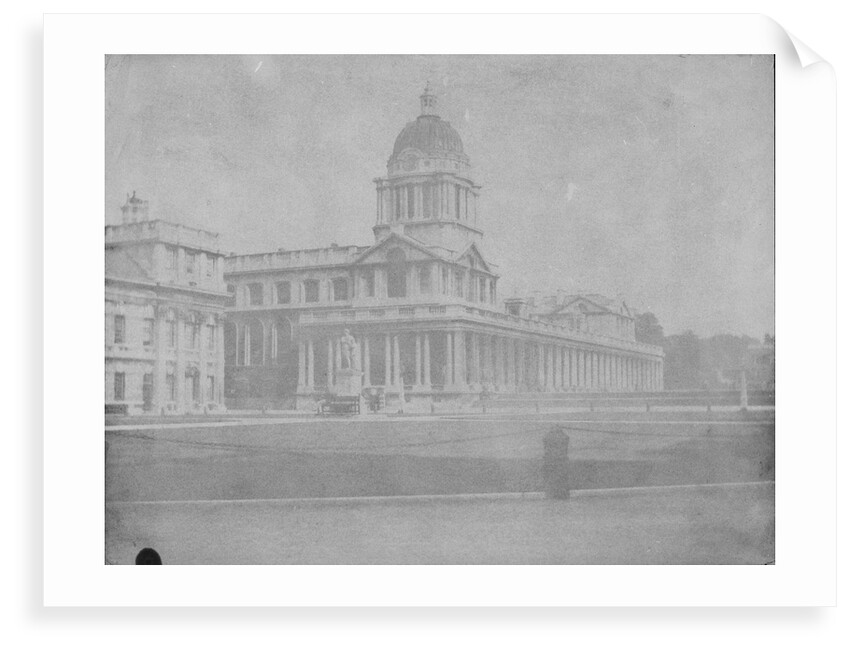 View towards the Greenwich Hospital Chapel and Queen Mary Court buildings. Inversed digital file to create b&w positive. by William Henry Fox Talbot; Calvert Richard Jones