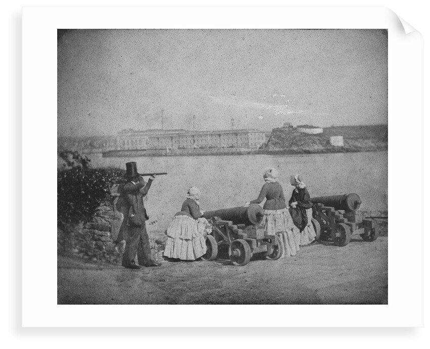 Royal William Victualling Yard, Plymouth, from Mount Edgecombe. Inversed digital file to create b&w positive by vWilliam Henry Fox Talbot; Nicolaas Henneman