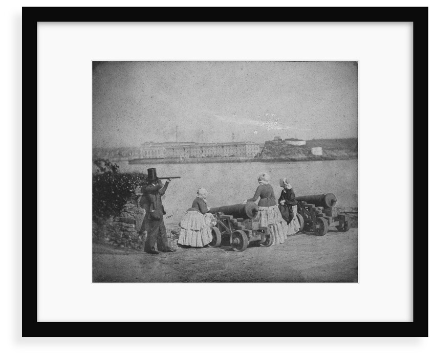 Royal William Victualling Yard, Plymouth, from Mount Edgecombe. Inversed digital file to create b&w positive by vWilliam Henry Fox Talbot; Nicolaas Henneman