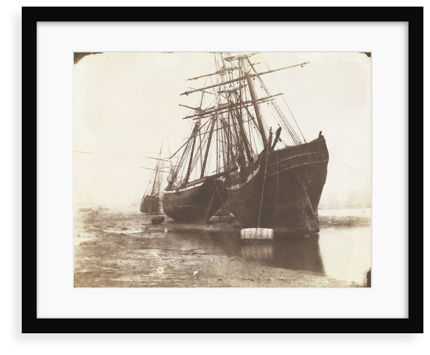 Stern views of the Mary of St Ives and the Liberty of Teignmouth dried out at Swansea by Calvert Richard Jones