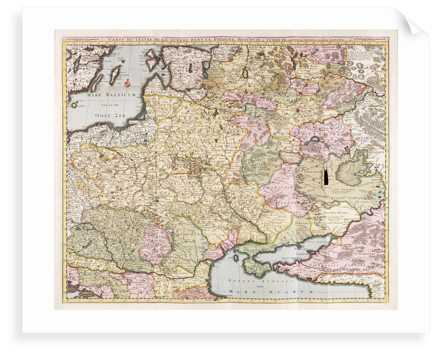 ‘Carte du Teatre de la Guerre dans la Pologne, Moscovie & Turquie’ by Nicolas Visscher by Pieter Schenk