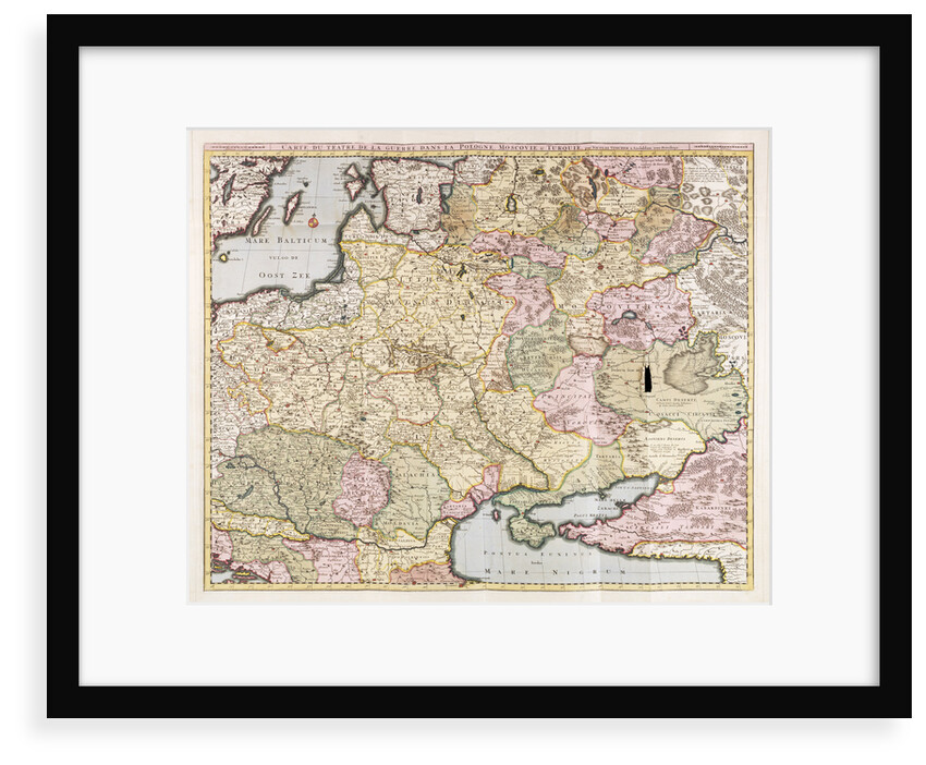 ‘Carte du Teatre de la Guerre dans la Pologne, Moscovie & Turquie’ by Nicolas Visscher by Pieter Schenk