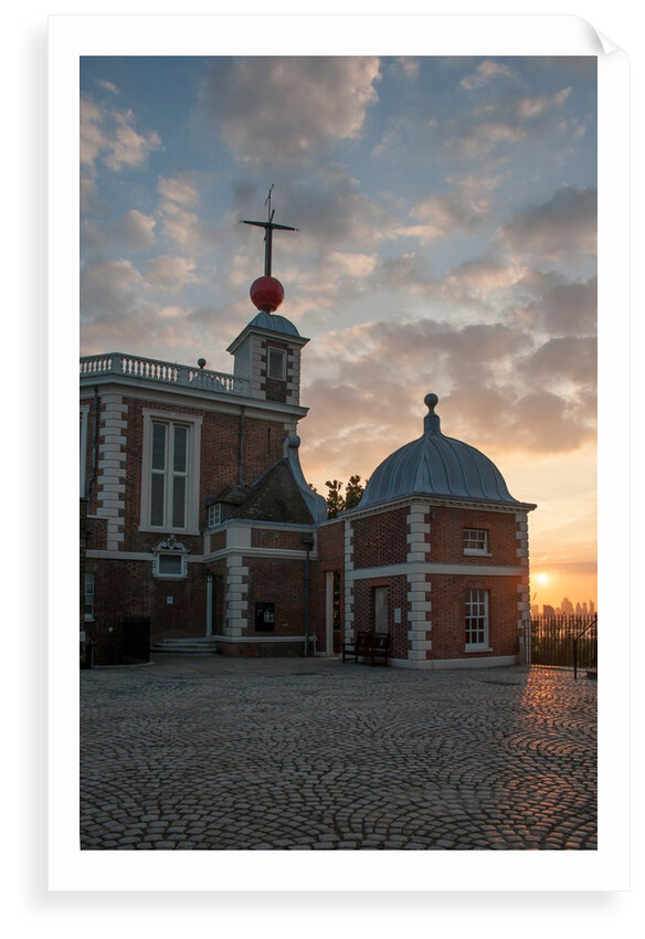 Sunset at the Royal Observatory Greenwich towards courtyard & Flamsteed House by National Maritime Museum