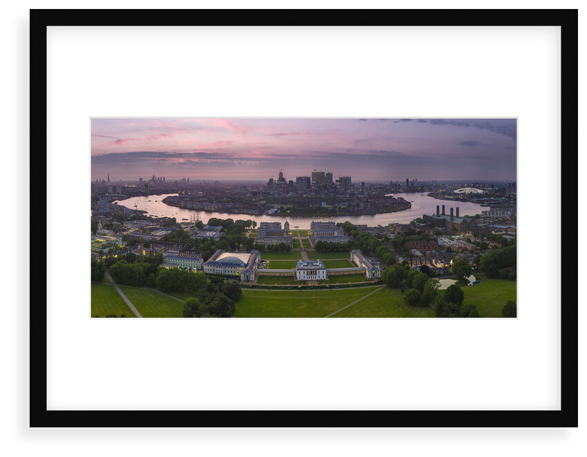 UAV drone photography: National Maritime Museum, Queens House, Cutty Sark, river Thames and City of London by National Maritime Museum