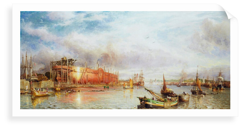 Building the 'Great Leviathan' (the 'Great Eastern') by William Parrott