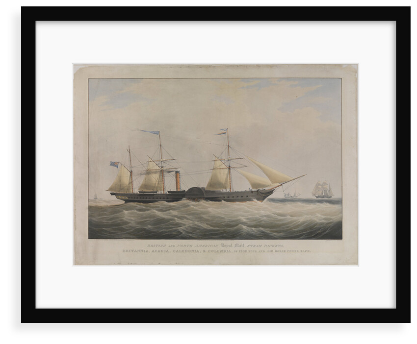 British and North American Royal Mail Steam packets, 'Britannia', 'Acadia', 'Caledonia' & 'Columbia', of 1200 Tons, and 440 horsepower each by William John Huggins; Edward Duncan