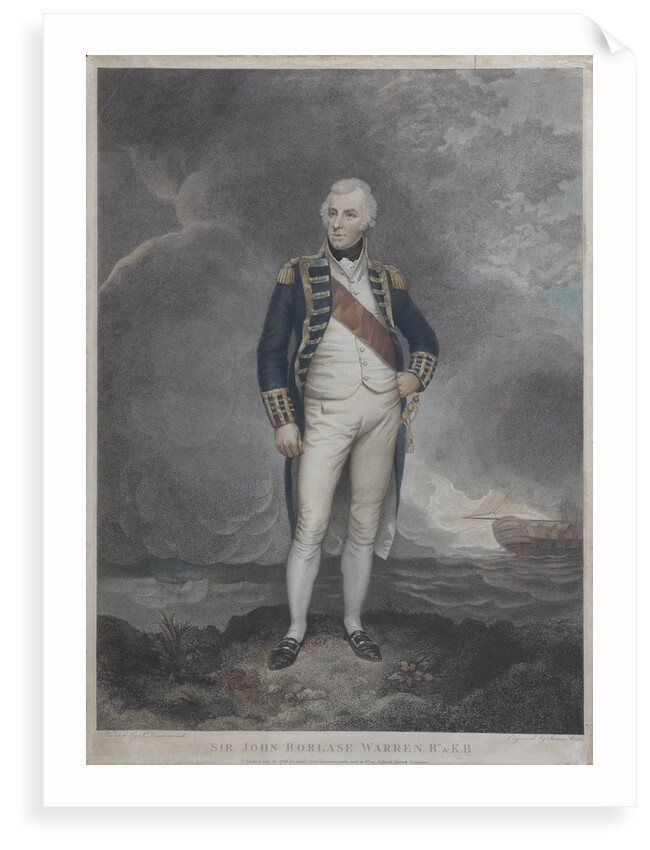 A hand-coloured engraving of Sir John Borlase Warren (1753-1822) by Unknown