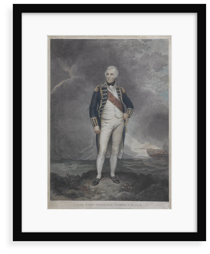 A hand-coloured engraving of Sir John Borlase Warren (1753-1822) by Unknown