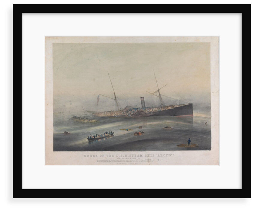 Wreck of the U.S.M. Steam Ship 'Arctic' off Cape Race by After James Smith; Charles Richard Parsons; Nathaniel Currier