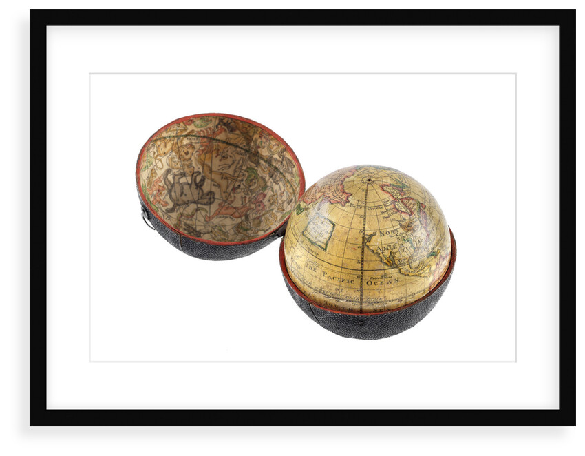 Terrestrial and celestial pocket globe, in case by Unknown