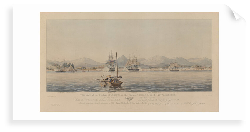 This View of the Capture of Amoy, on the Coast of China, on the 26th August, 1841; by Her Majesty's Combined Forces, under Vice Admiral Sir William Parker K.C.B. and Lieut. General Sir Hugh Gough... Plate 2 by Capt R. B. Crawford [artist]; Henry Papprill [engraver]; Rudolph Ackermann [publishers]