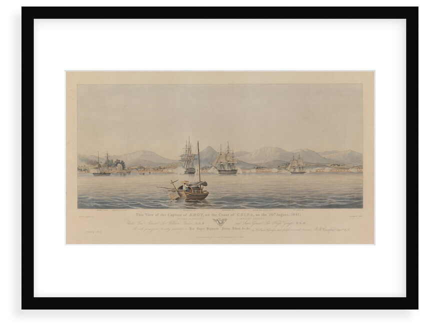 This View of the Capture of Amoy, on the Coast of China, on the 26th August, 1841; by Her Majesty's Combined Forces, under Vice Admiral Sir William Parker K.C.B. and Lieut. General Sir Hugh Gough... Plate 2 by Capt R. B. Crawford [artist]; Henry Papprill [engraver]; Rudolph Ackermann [publishers]