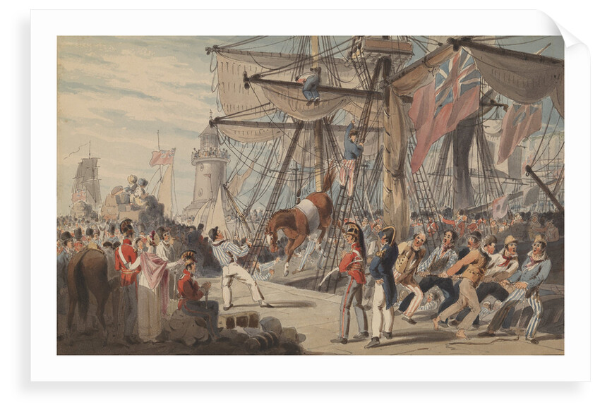 Embarking troops and horses at Ramsgate by John Augustus Atkinson