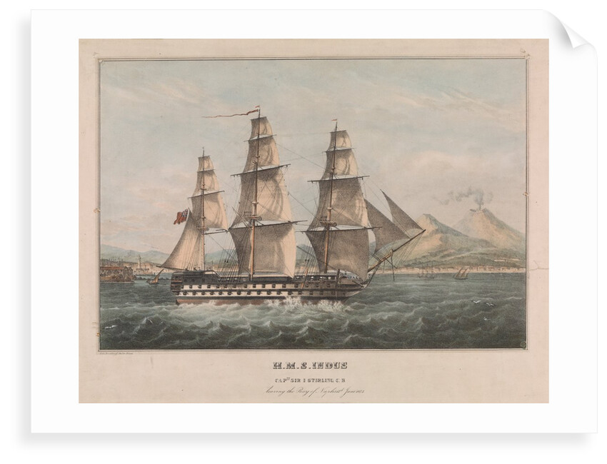HMS 'Indus' (Captn. Sir I. Stirling C.B.) leaving the Bay of Naples 13th June 1843 by Charles Frederick de Brocktorff