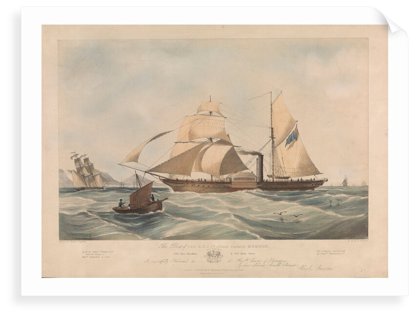 This Print of the HEIC’s stream frigate Memnon is dedicated by Charles Gunston by Charles Gunston: Thomas Fairland; Edward Ramsden
