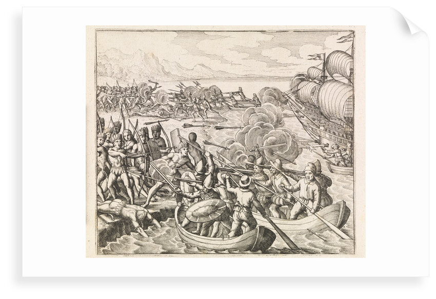 Americus Vespucci's first voyage. The Island of Iti by Johann Theodor de Bry