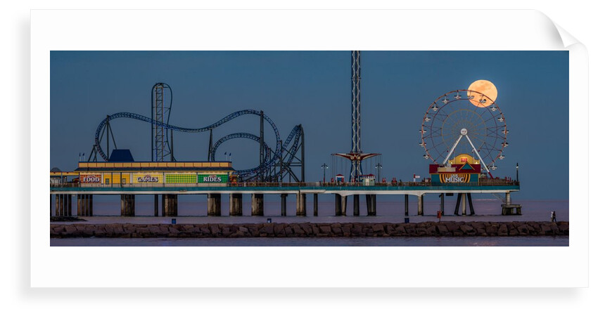 Moonrise at the Pier by Unknown