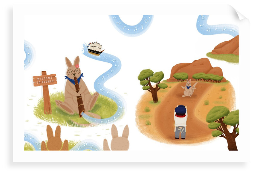 Children's book 'At Sea Without Tea - The Great Cutty Sark Adventure': Ozzie (Oz) Kangaroo and James Robson by Giulia Casarotto