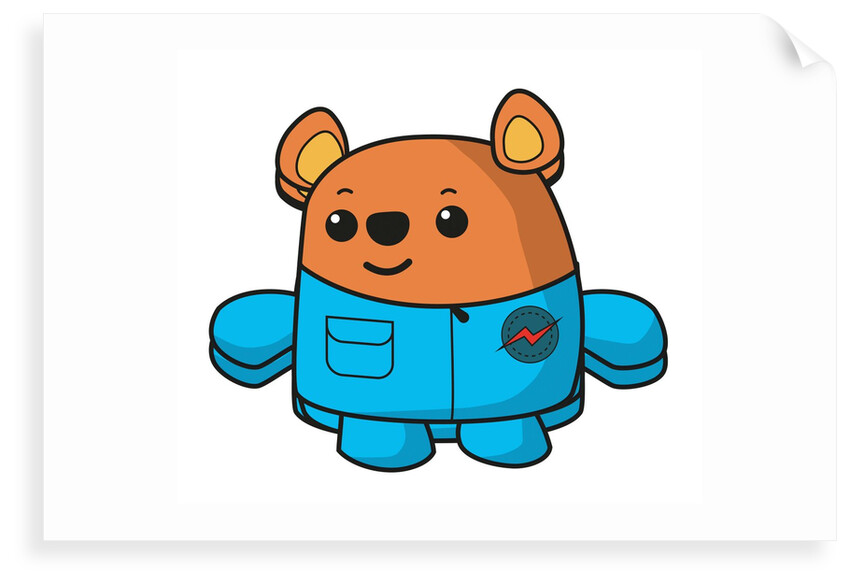 Space Ted in blue uniform with badge by Anonymous