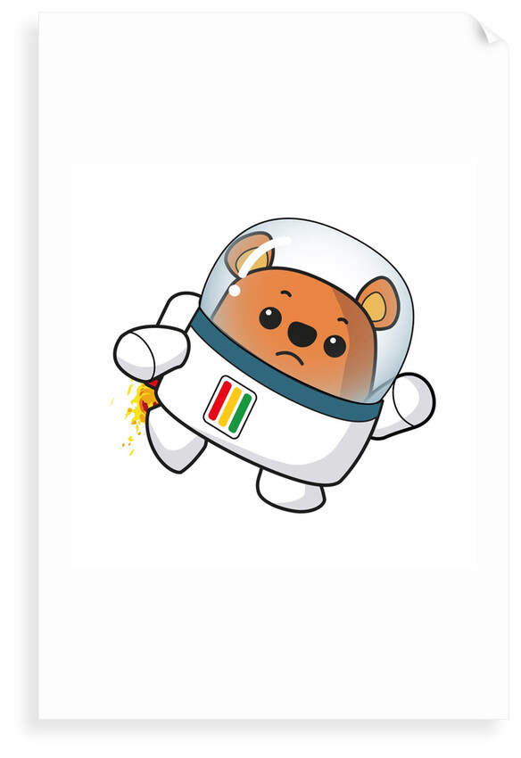 Unhappy space Ted in his space suit with jetpack ignited by Anonymous