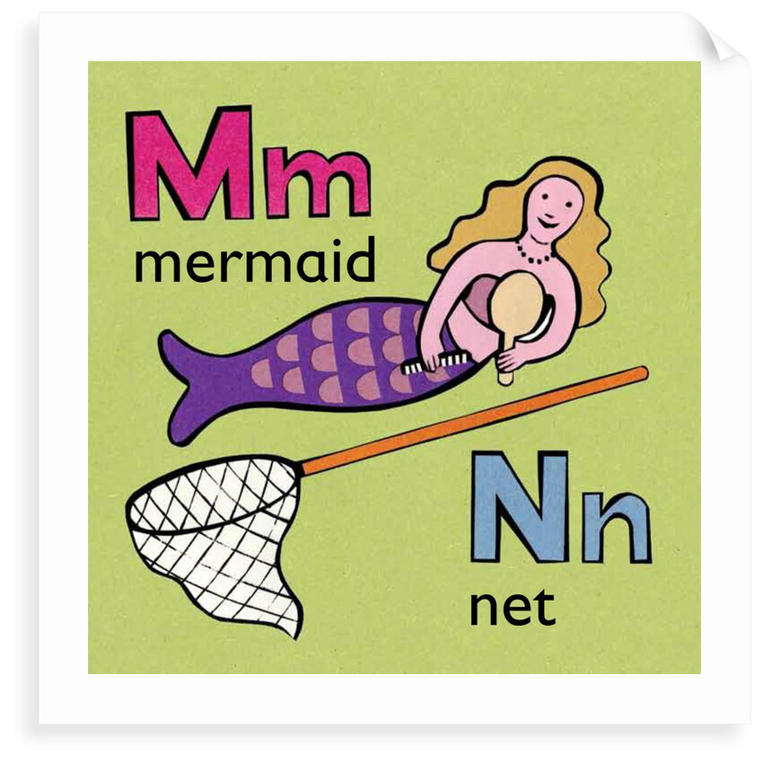 Mermaid and net children graphic by Anonymous