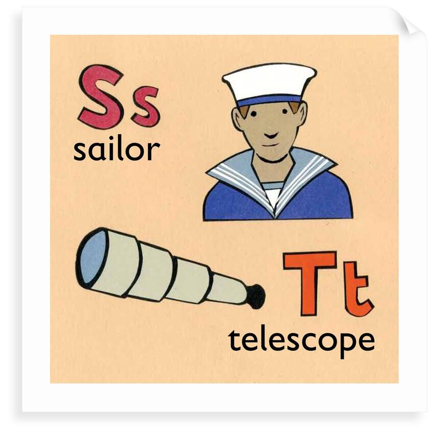 Sailor and telescope children graphic by Anonymous