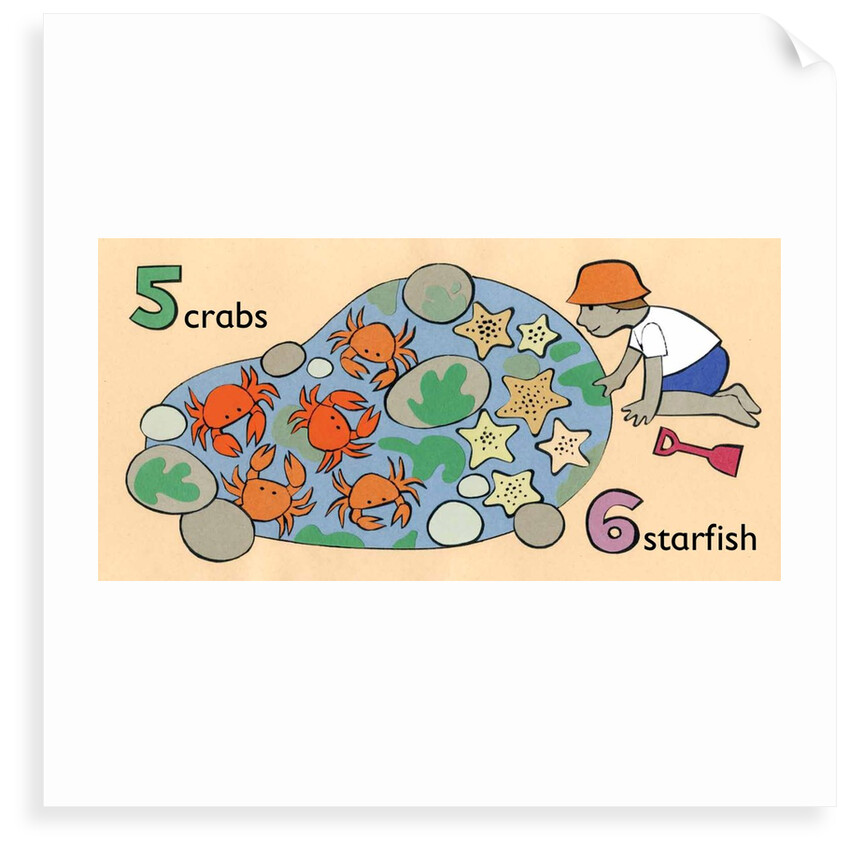 5 crabs and 6 starfish children graphic by Anonymous