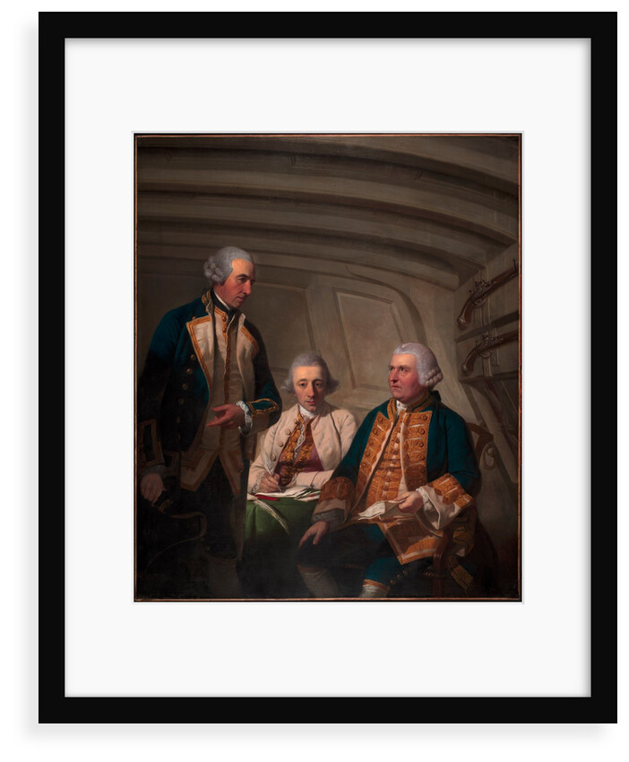 Vice-Admiral Sir Samuel Cornish, Captain Richard Kempenfelt and Thomas Parry by Tilly Kettle