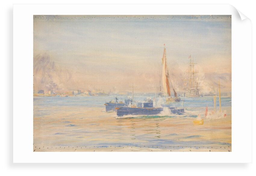 Looking into Portsmouth Harbour by William Lionel Wyllie