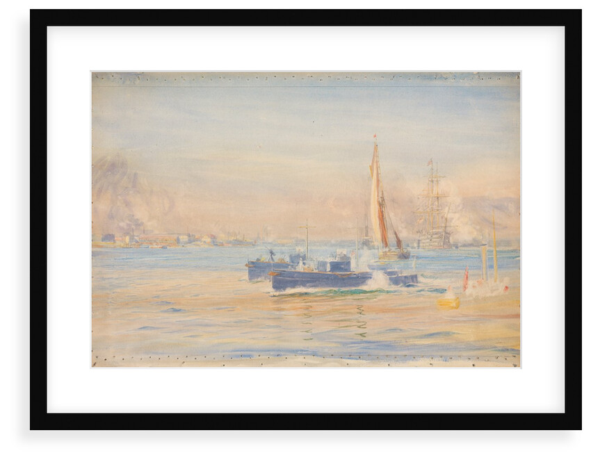 Looking into Portsmouth Harbour by William Lionel Wyllie