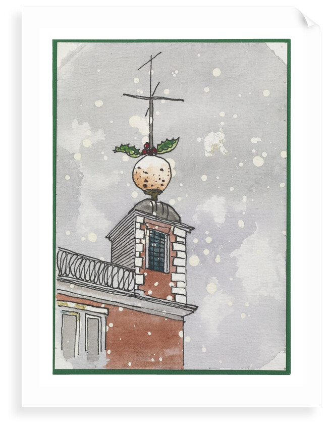 Royal Observatory Greenwich time ball as a Christmas pudding by Gary Wilcox