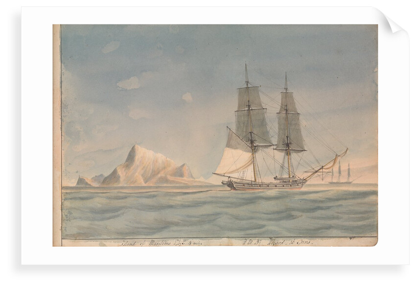 HM Brig Wizard off the island of Maritimo (western Sicily) by Unknown