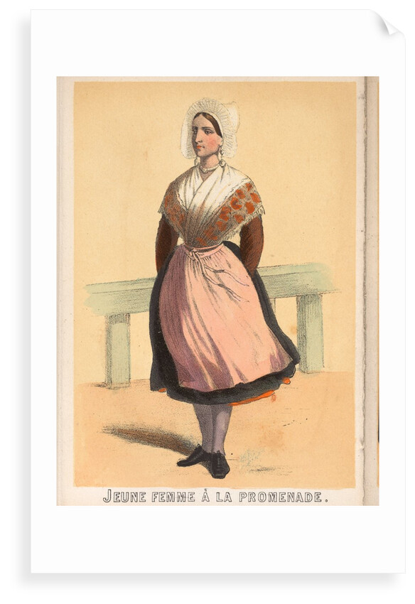 Souvenirs de Boulogne Sur Mer Book - Juene fille a la Promenade by Unknown