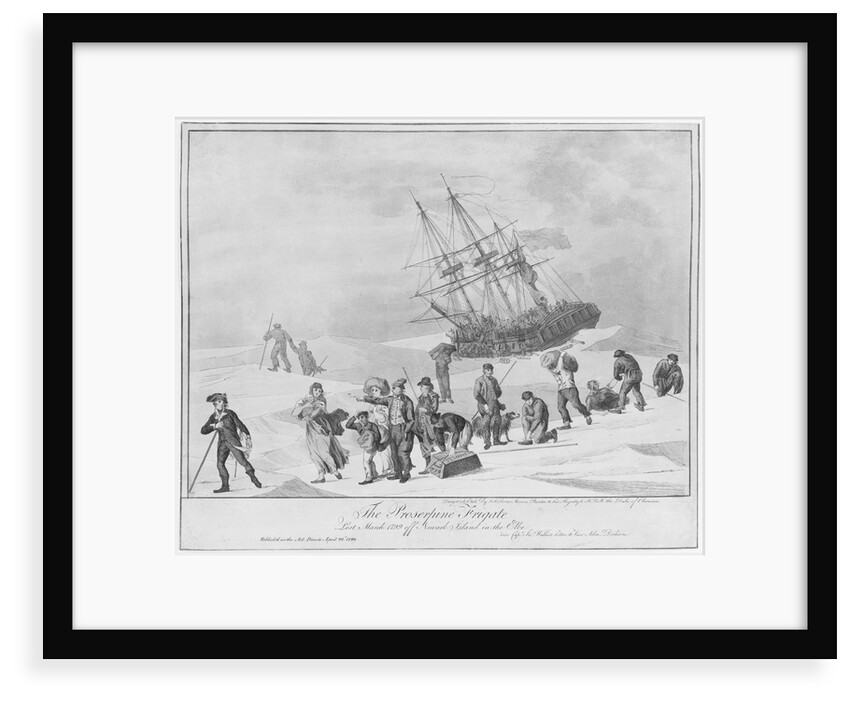 The frigate 'Proserpine', lost March 1799 off Newark Island in the Elbe by John Thomas Serres